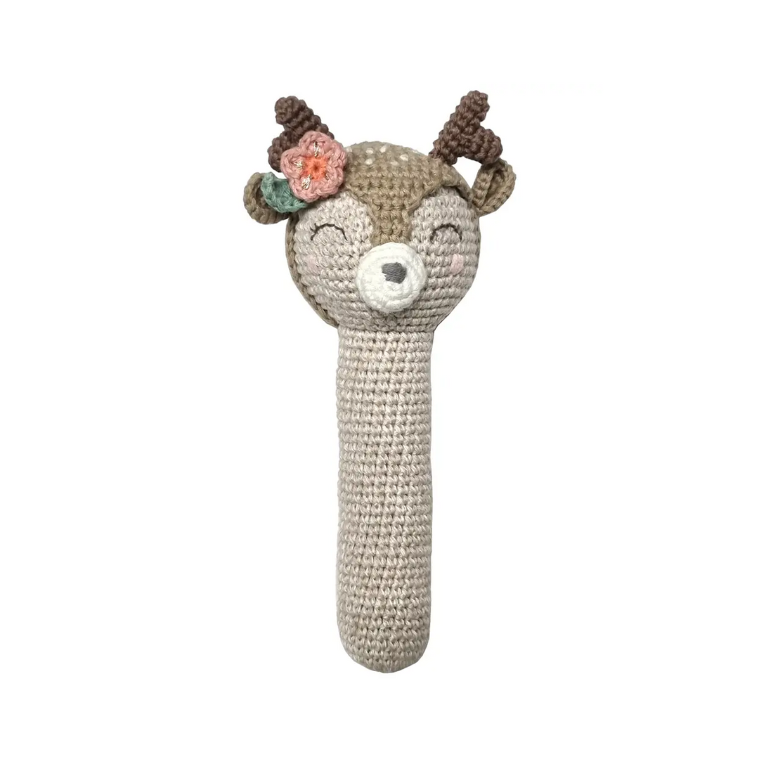 Crochet Blooming Deer Stick Rattle