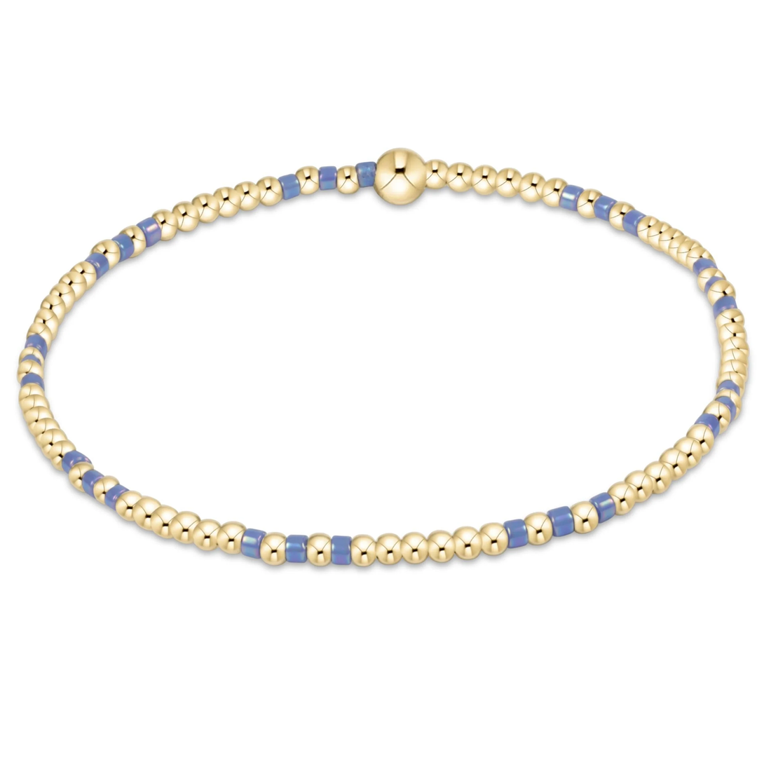 Hope Joy 2mm Bead Bracelet - Bright Blue