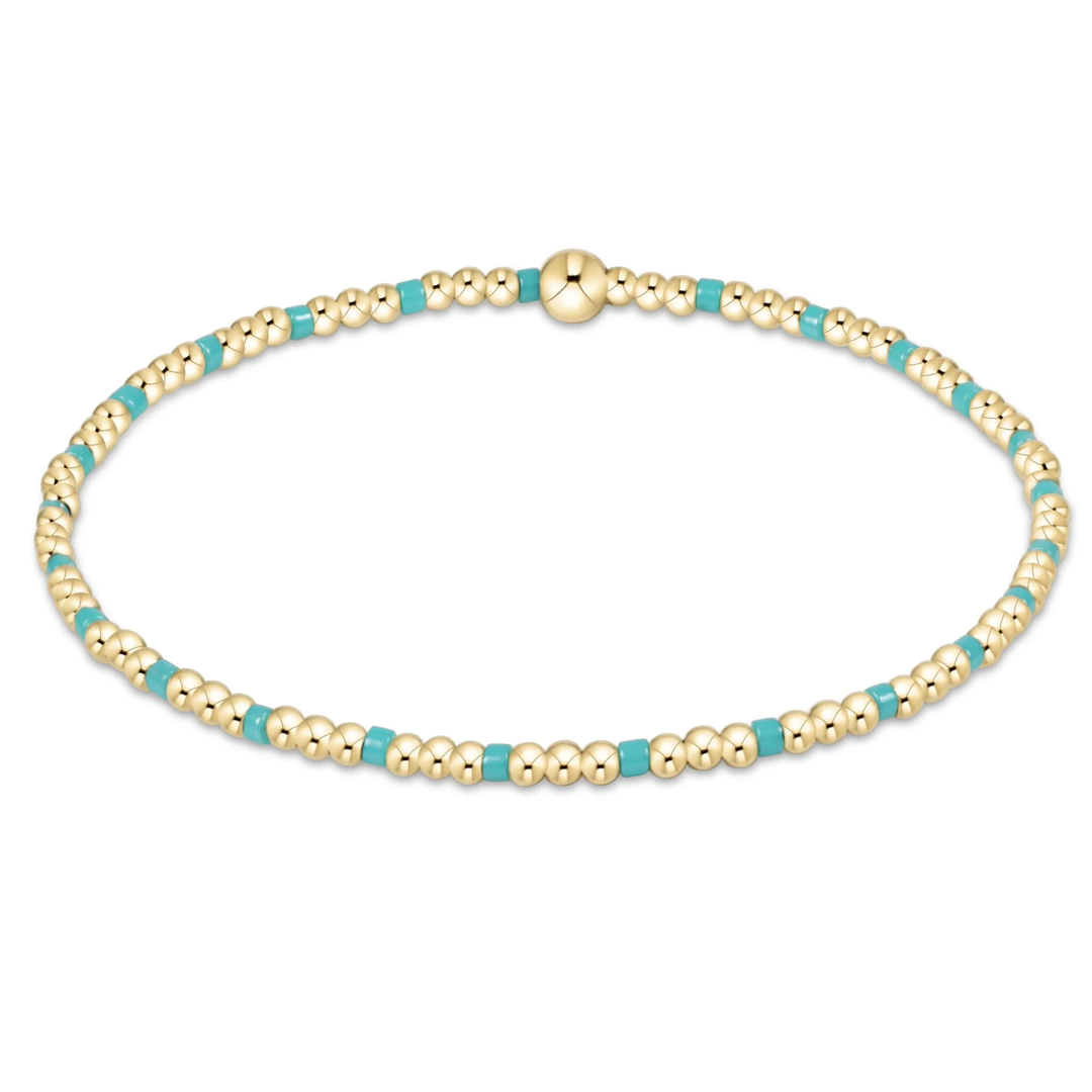 Hope Sincerity 2mm Bead Bracelet - Turquoise