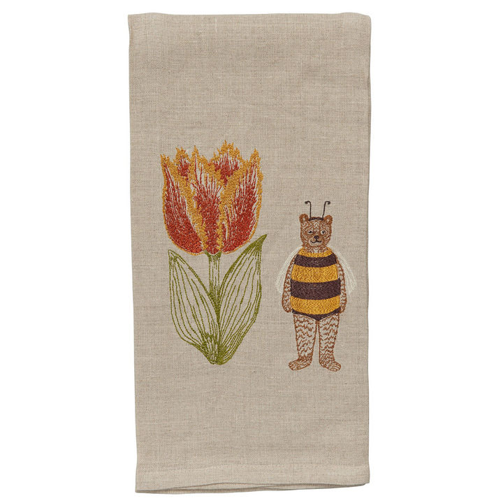 Bear Tulip Dishtowel