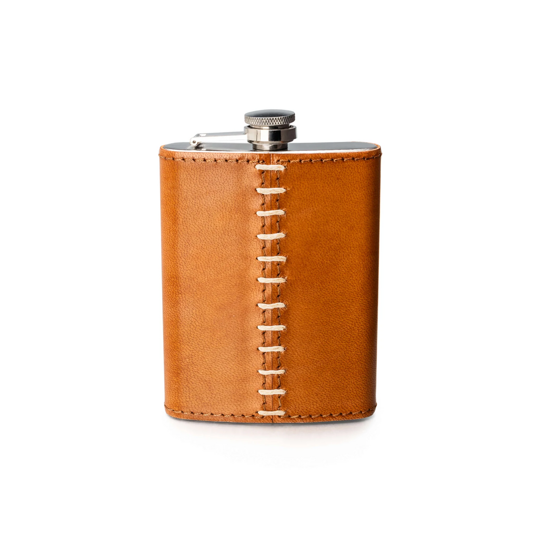Leather Wrapped Flask By Simon Pearce