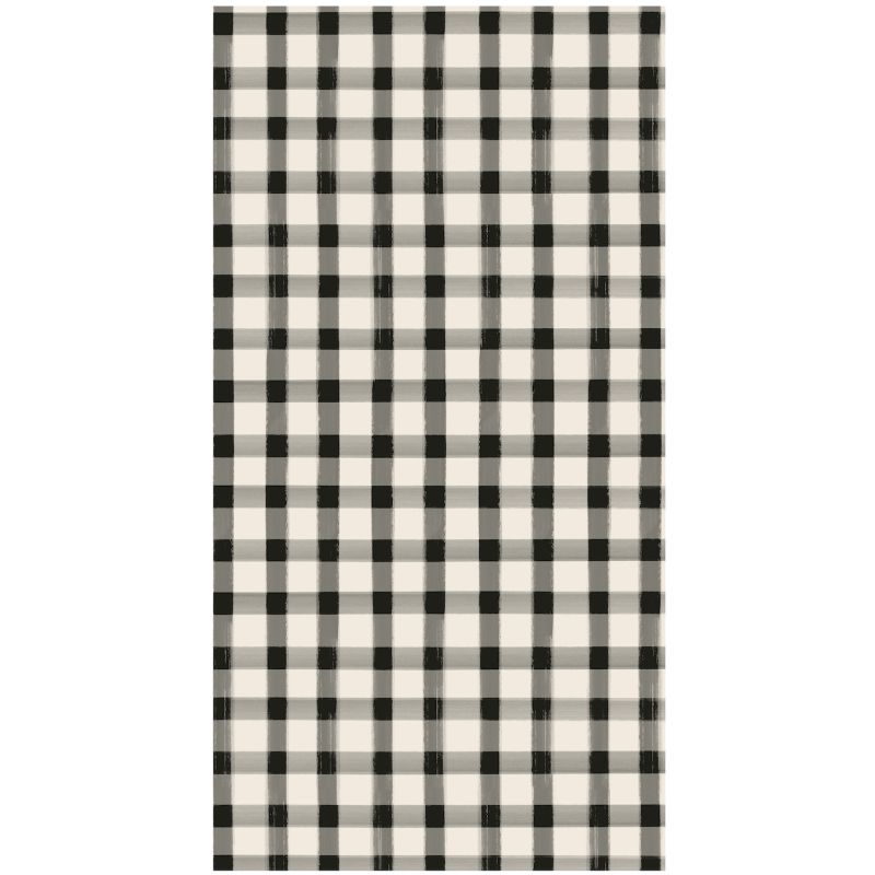 Black Painted Check Guest Napkin Pack of 16