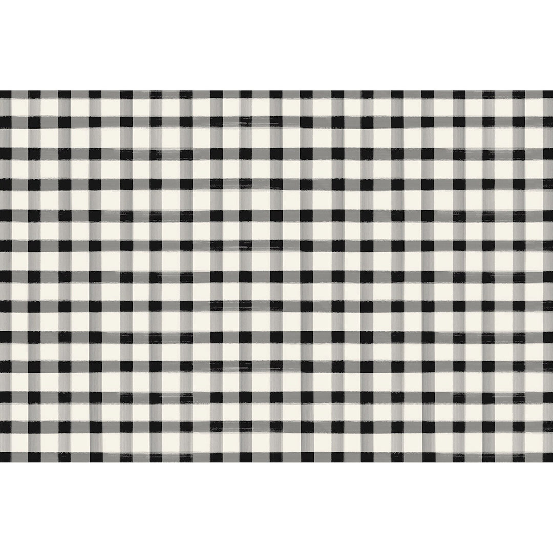 Black Painted Check Placemats Pad of 24