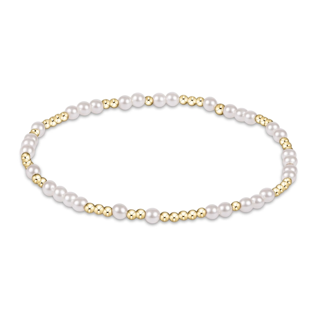 Hope Unwritten Bracelet 2mm Gold Beads With 3mm Pearl Beads