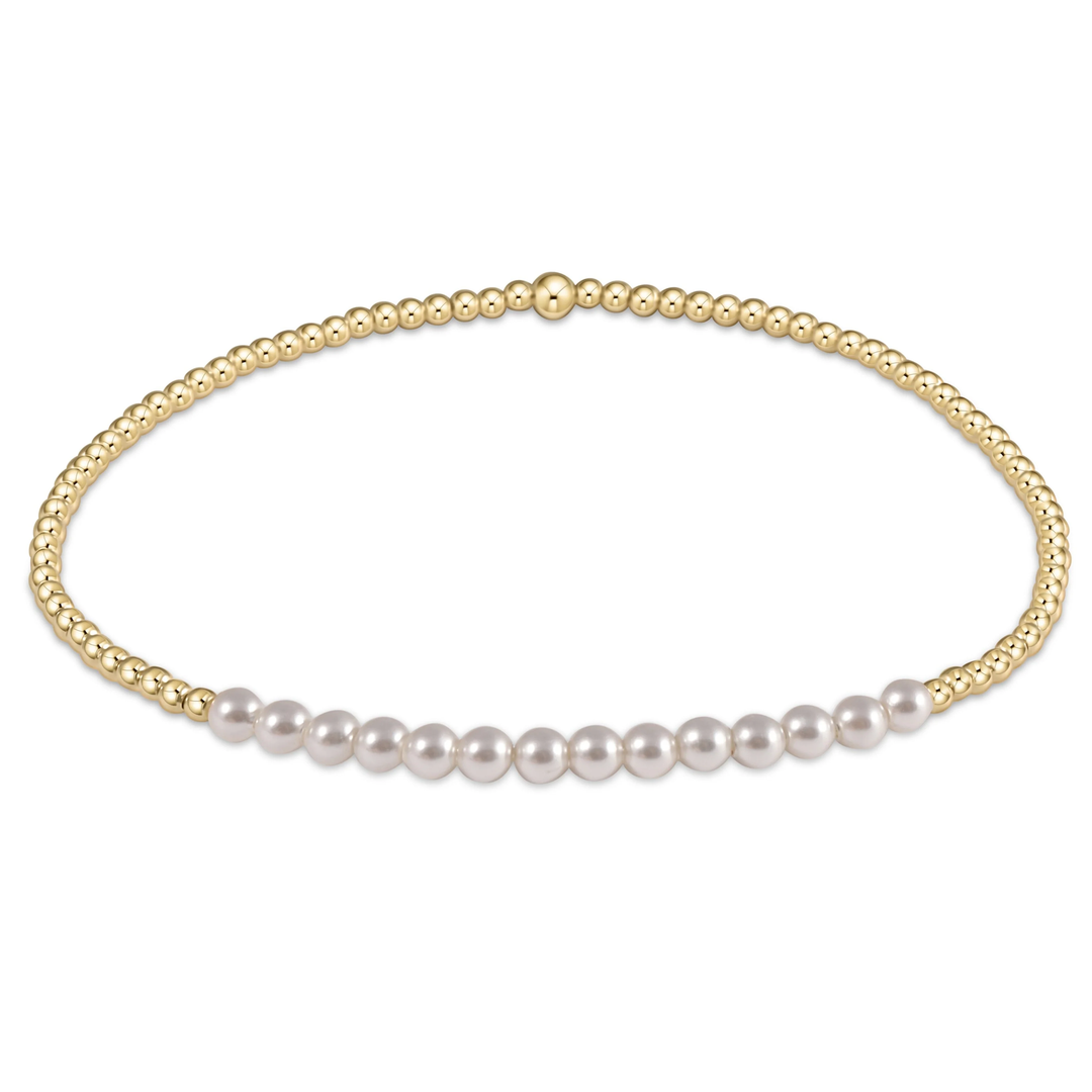 Classic Gold Beaded Bliss Bracelet - 2.0mm Gold Beads With 2.5mm Pearl Beads