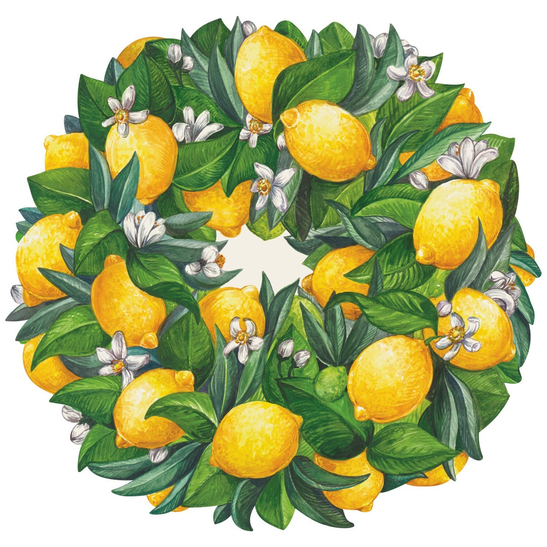 Die-Cut Lemon Wreath Placemats Pack of 12