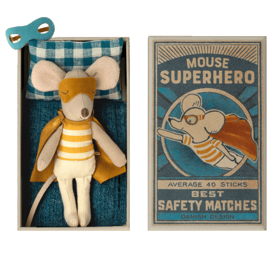 Maileg - Super Hero Mouse In Box