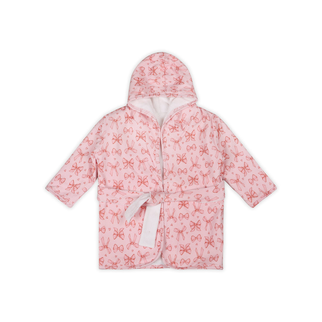 Organic Jersey Bows Baby Hooded Bathrobe