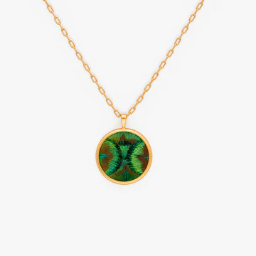 Verde Round Pendant Necklace By Brackish