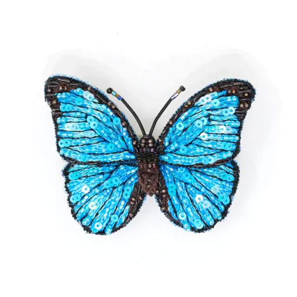 Morpho Godarti Butterfly Brooch Pin