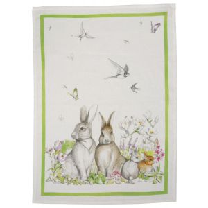 Remi Verde Cream Dishtowel