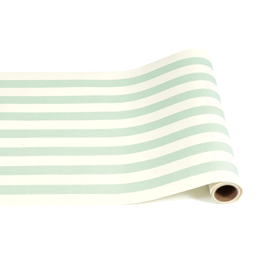 Seafoam Classic Stripe Paper Table Runner