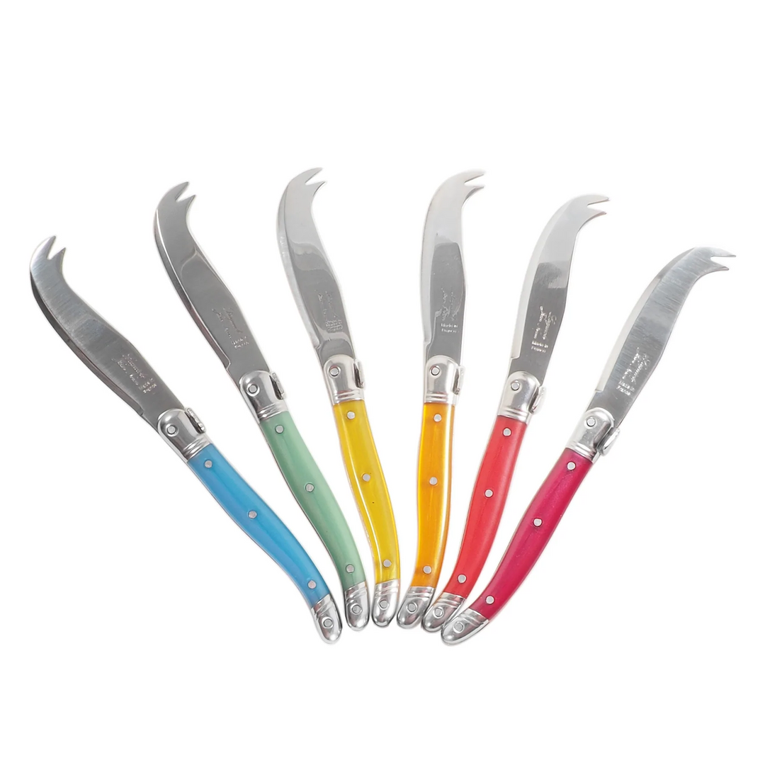Laguiole Mini Fork Tipped Cheese Knives - Rainbow