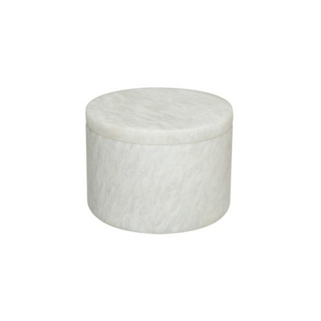 Eirenne High Round Box With Lid Pearl White