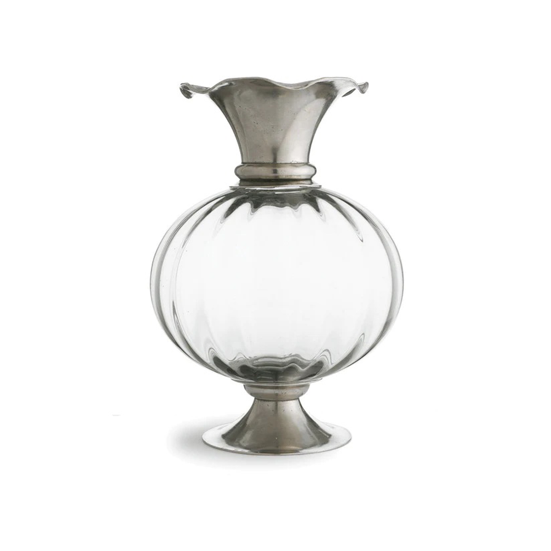 Giovanna Pewter And Crystal Vase