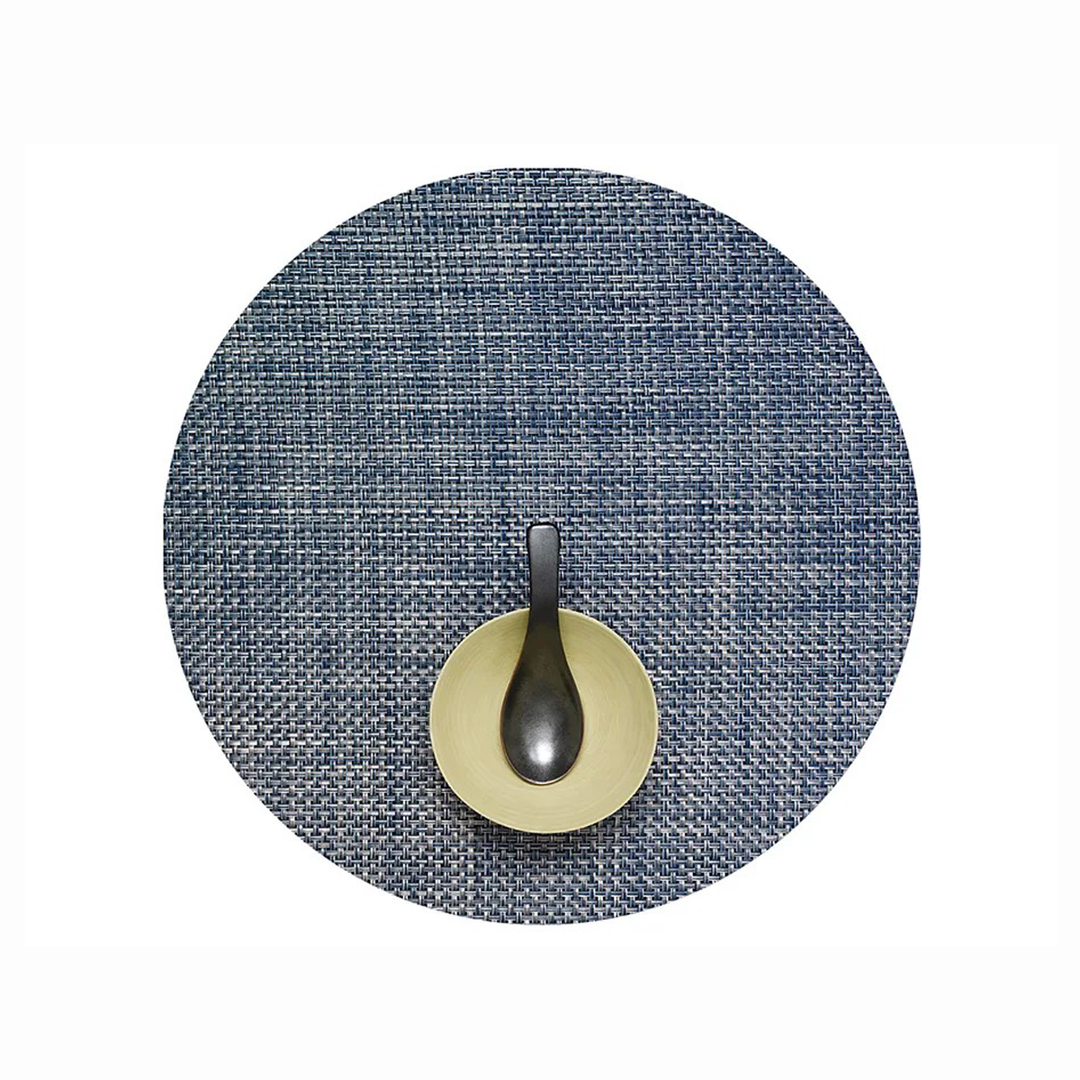 Basketweave Round Placemat Denim
