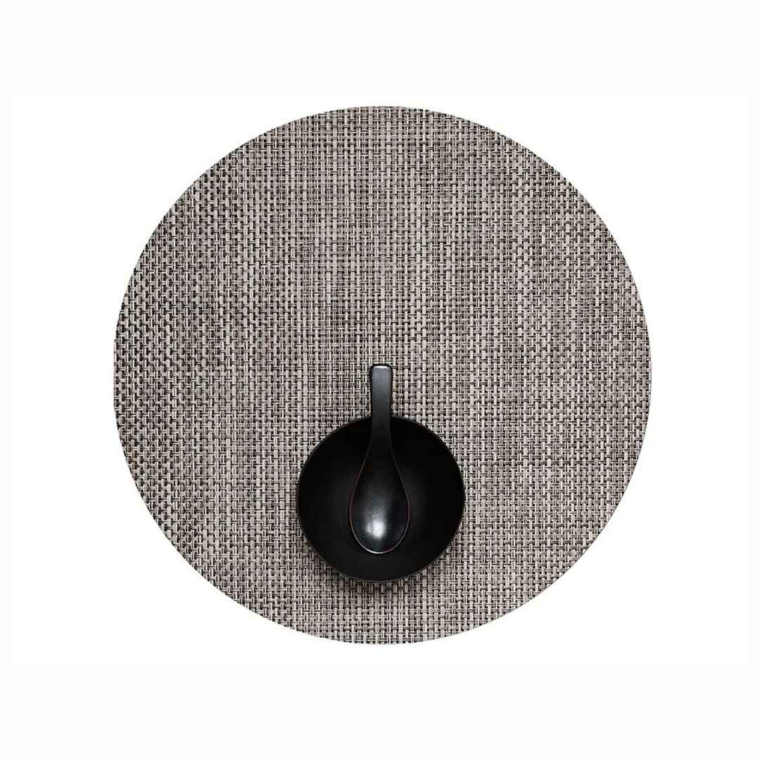 Basketweave Round Placemat Oyster