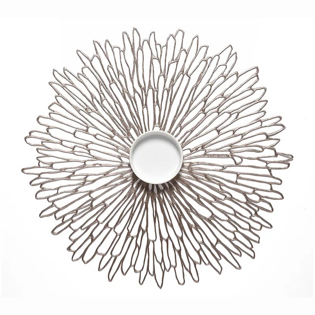 Pressed Bloom Placemat Gunmetal