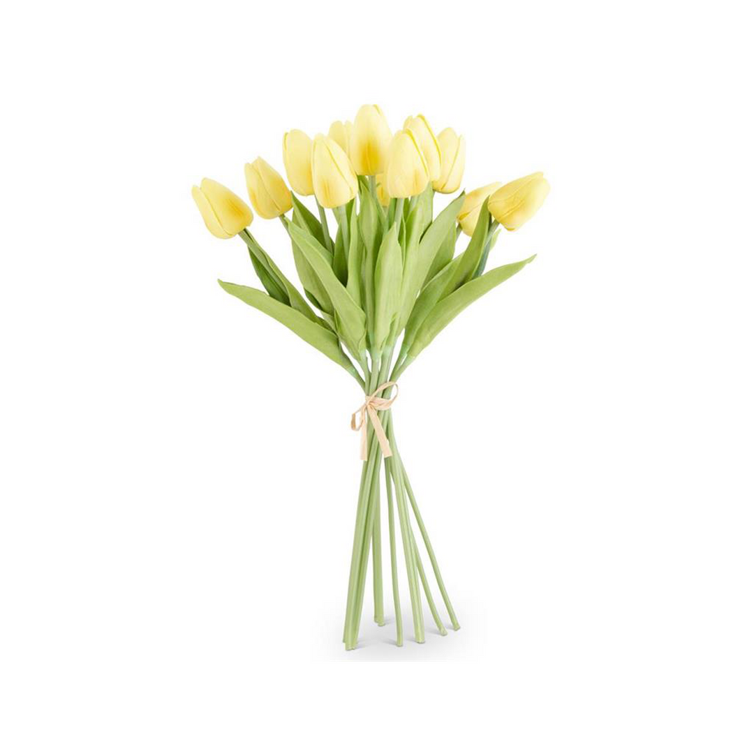 13.5in Real Touch Mini Tulip Bundle Light Yellow