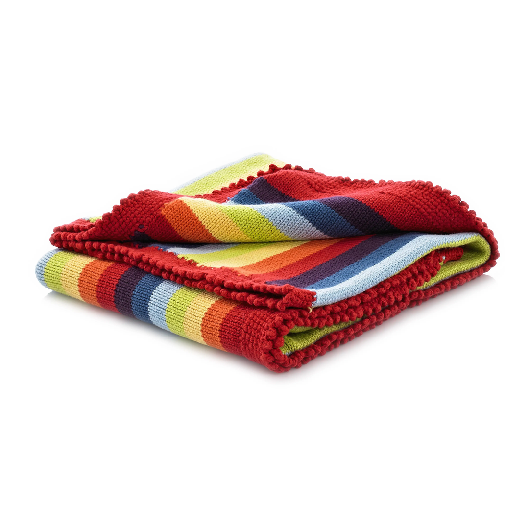 Rainbow Stripey Blanket Rain