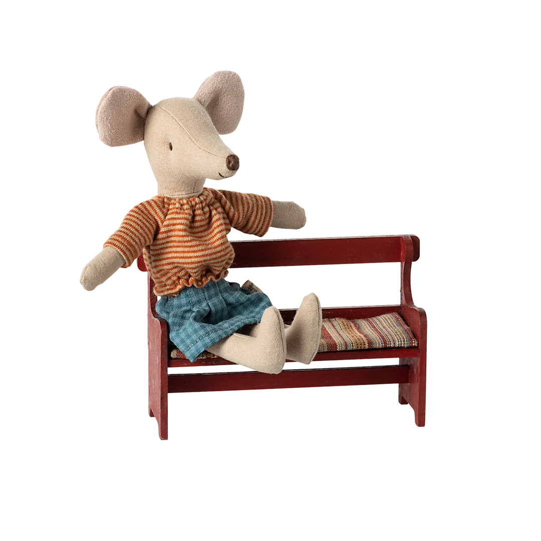 Maileg - Bench For Mice Red