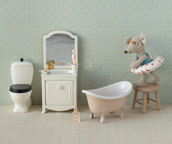 Maileg - Bathtub, Mouse - Rose