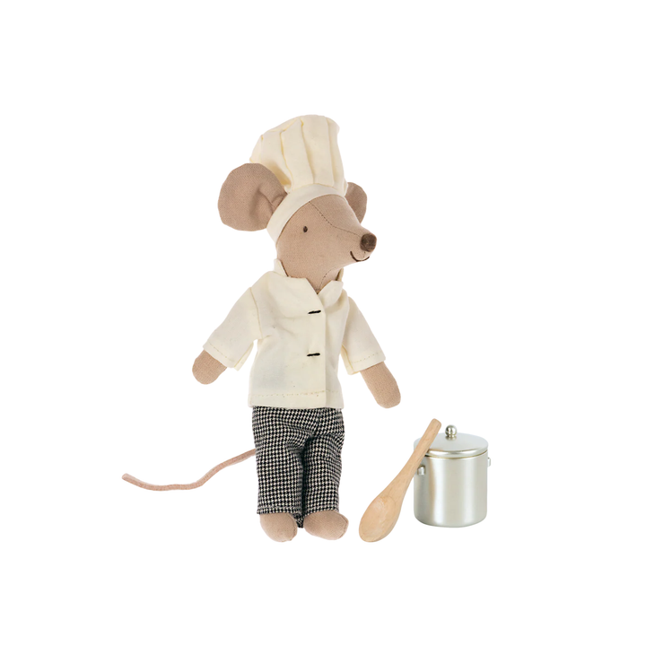 Maileg - Chef Mouse With Soup Pot &amp; Spoon