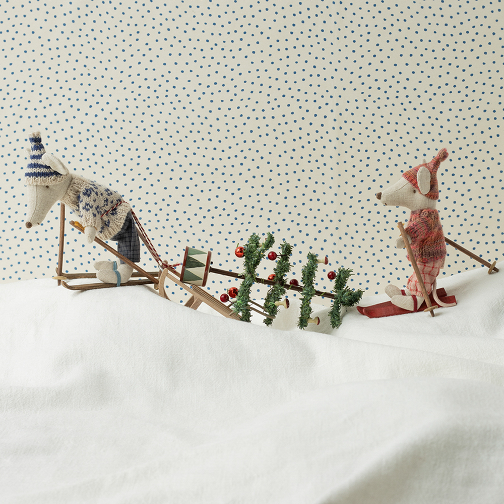 Maileg - Winter Mouse With Ski Set, Dad - Blue