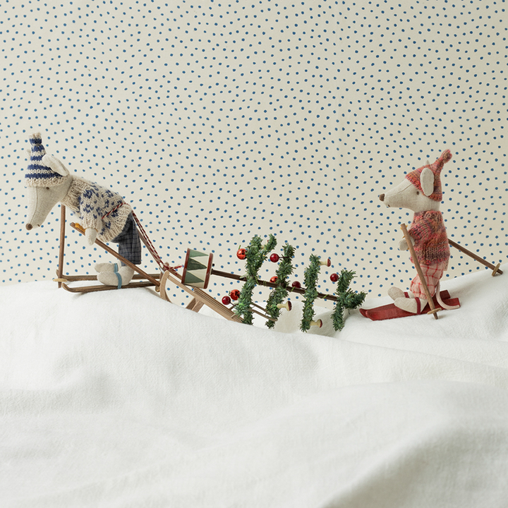 Maileg - Winter Mouse With Ski Set, Dad - Blue