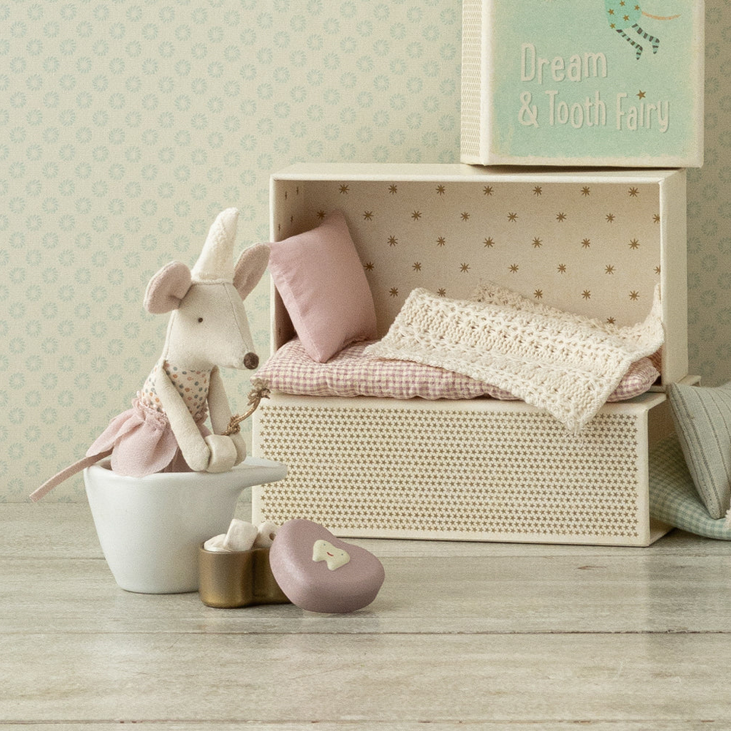 Maileg - Tooth Fairy Little Sister Mouse in Matchbox