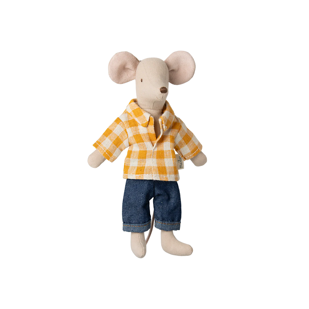Maileg - Dad Mouse - Yellow Check