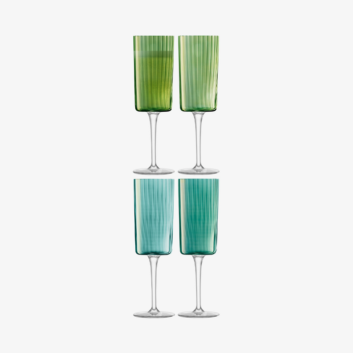 Jade Gem Champagne Flutes Set of Four