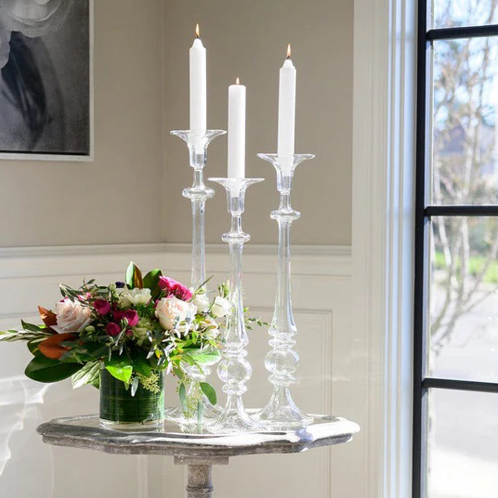 Alberto Glass Candlesticks – Misto Lino