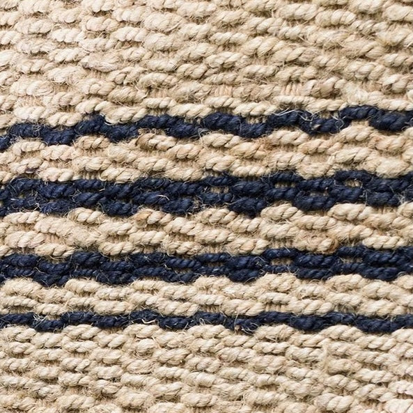 Jute Ticking Indigo Handwoven Rug 2' x 3'