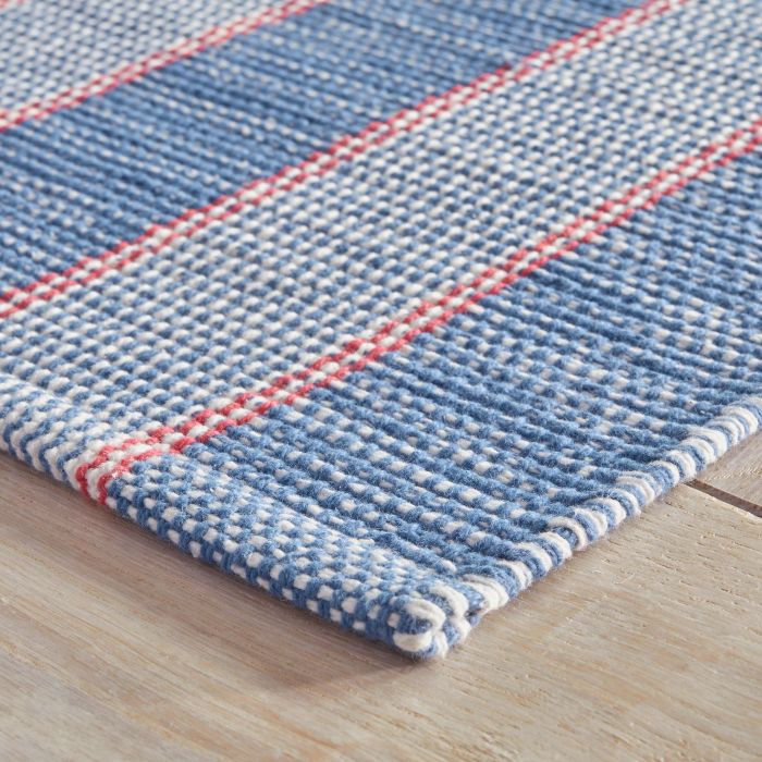 Camden Stripe Denim Handwoven Cotton Rug 2' x 3'
