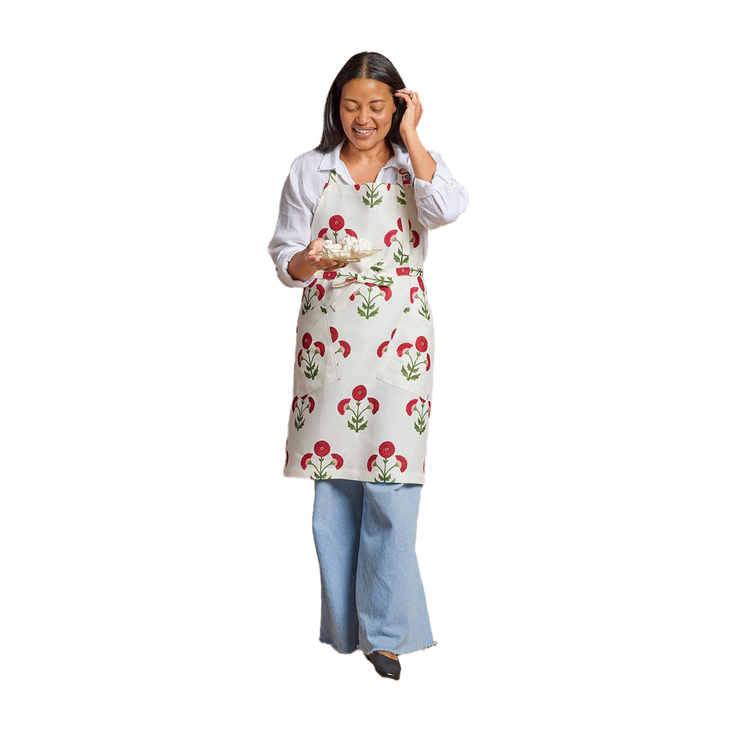 Gisele Scarlet Linen Apron