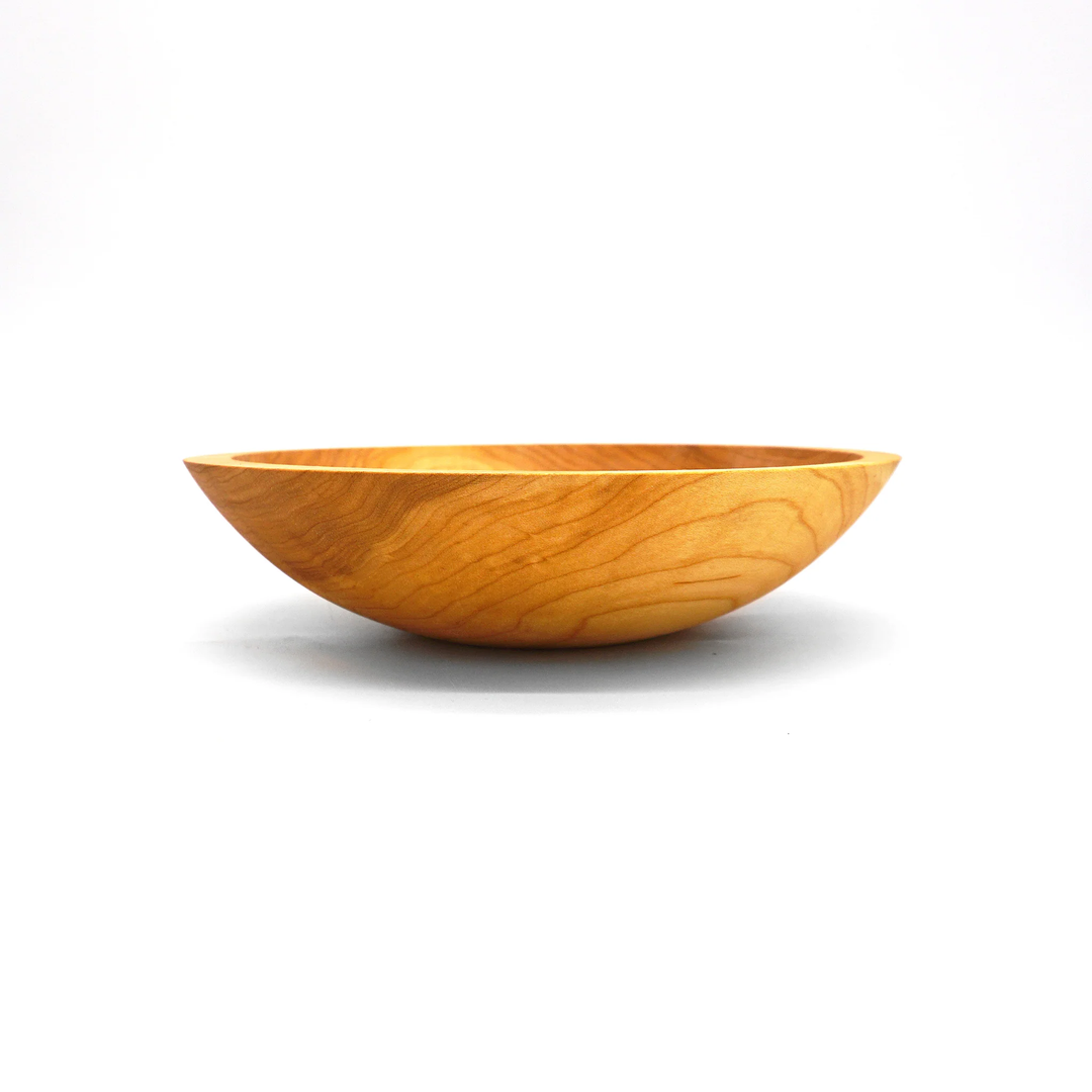 Small Maple Wood Serving Bowl 9"
