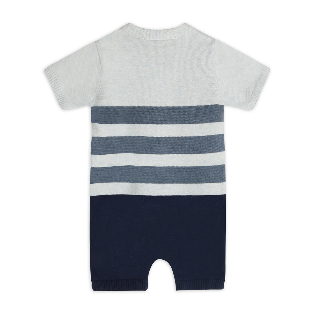 Organic Cotton Airplane Applique Knit Short Baby Romper