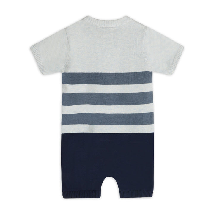Organic Cotton Airplane Applique Knit Short Baby Romper