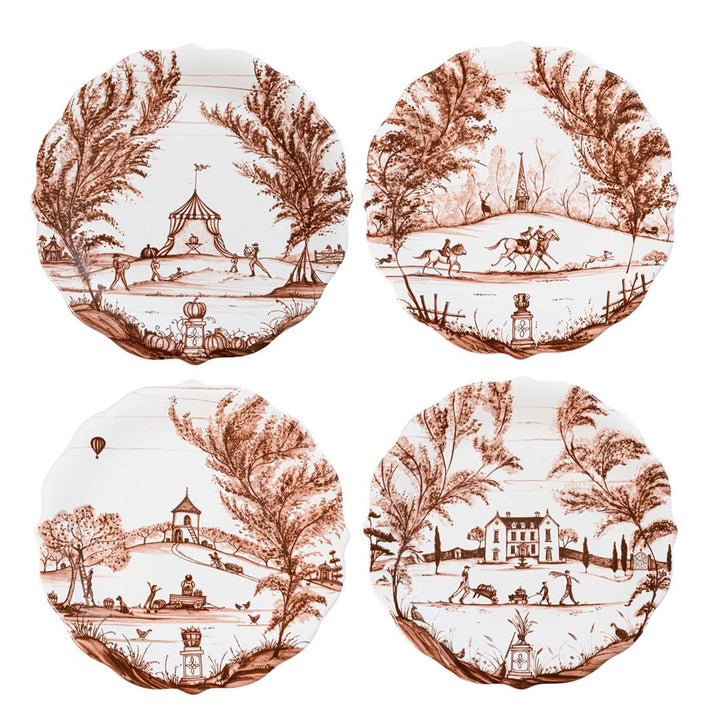 Juliska Country Estate Harvest Party Plate Assorted Set of 4 - Sepia