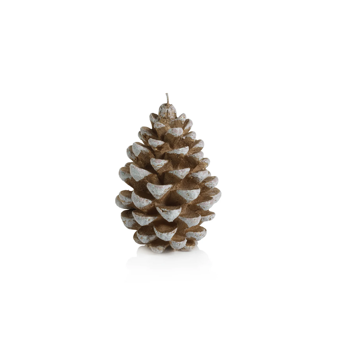Gold Glitter Pinecone Candle