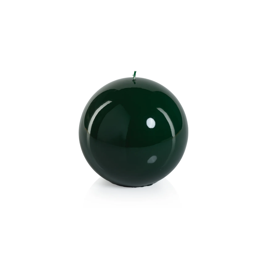 Dark Green Lacquer Ball Candle 6"
