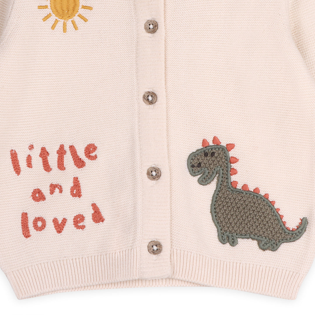 Little & Loved Dino Applique Cardigan