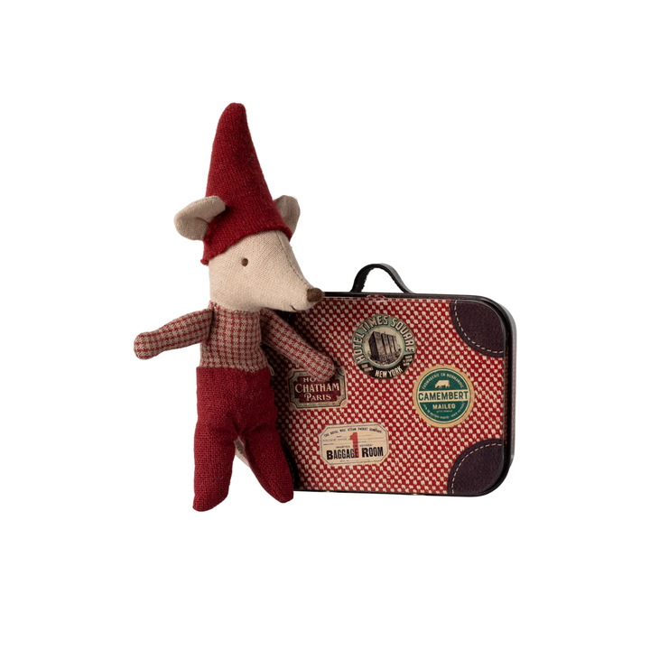 Maileg - Christmas Mouse Baby In Suitcase