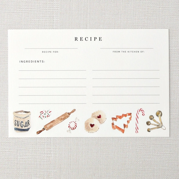 Christmas Baking Recipe Cards Set Of 12