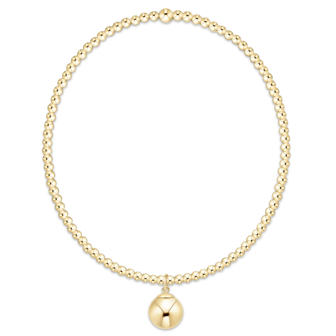 Classic Gold 2mm Bracelet With 8mm Charm
