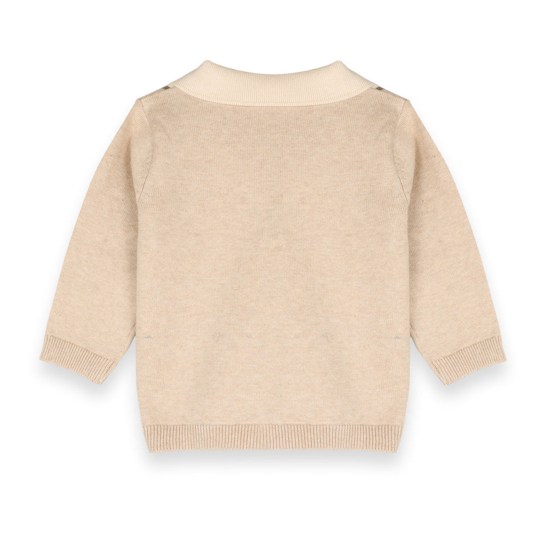 Organic Cotton Classic Stripe Polo Knit Baby Pullover & Pant Set