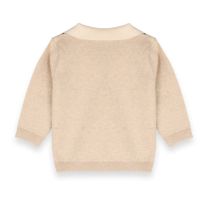 Organic Cotton Classic Stripe Polo Knit Baby Pullover & Pant Set