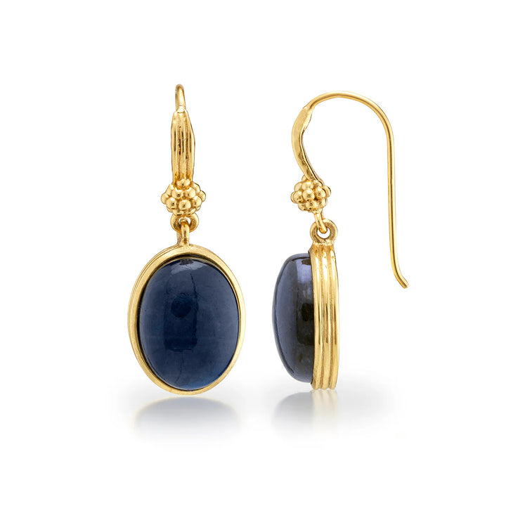 Cleopatra Oval Labradorite Drop Earrings