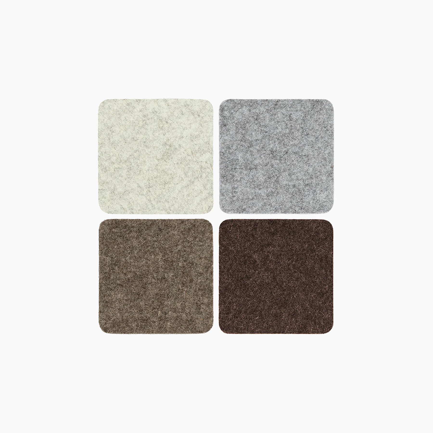 Set of Four Square Felt Coasters - Earth Mix – Misto Lino